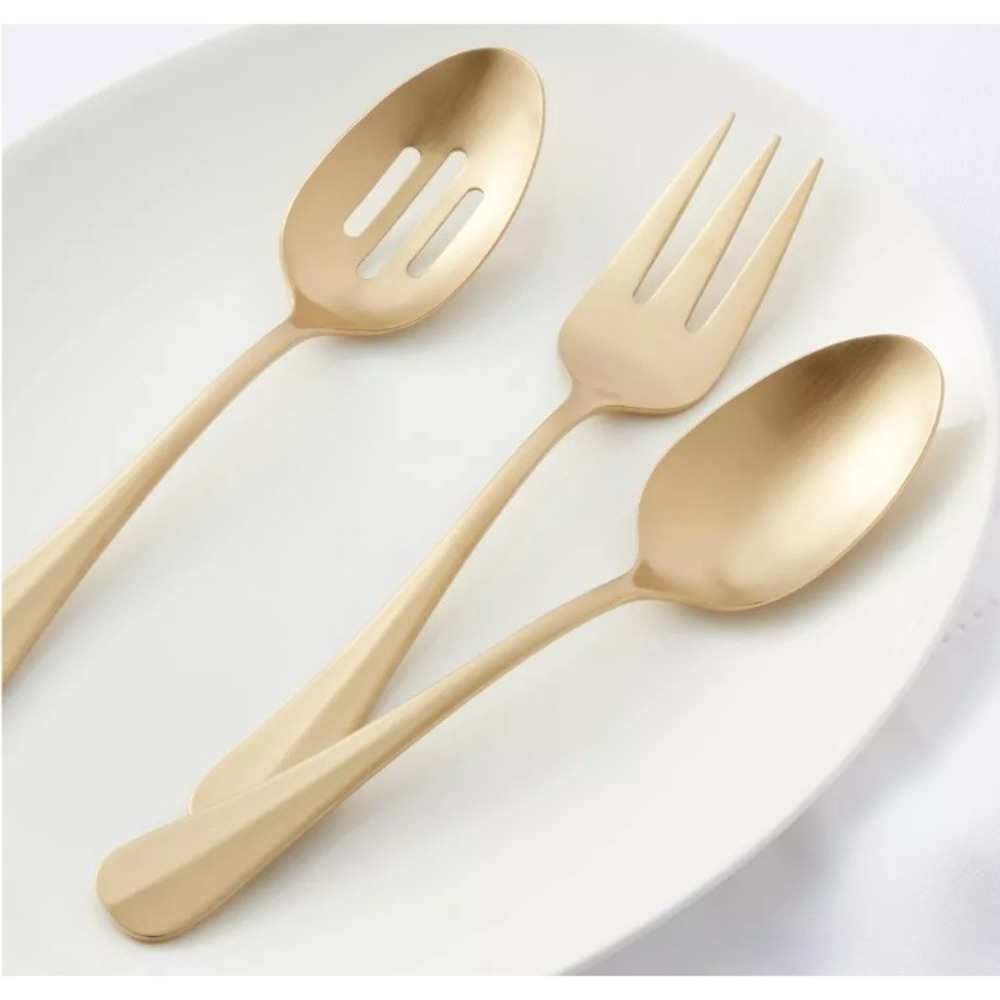 Threshold Sussex Hostess Stainless Steel Serving Set in Goldtone - 3 Pieces